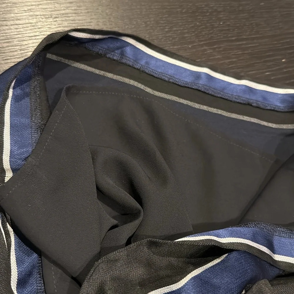 Banana Republic Women’s 4 Tall Ruffle Neckline Sleeveless Crewneck Stripes Dress - Picture 7 of 9